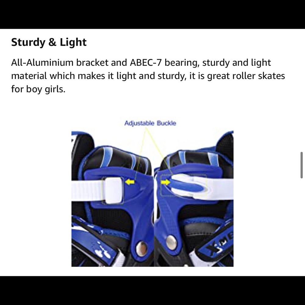 Blue Inline Skates with LED Wheels - Picture 10 of 13